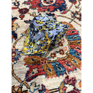 Brioni Italian Silk Tie Abstract Blue Yellow Luxury Menswear